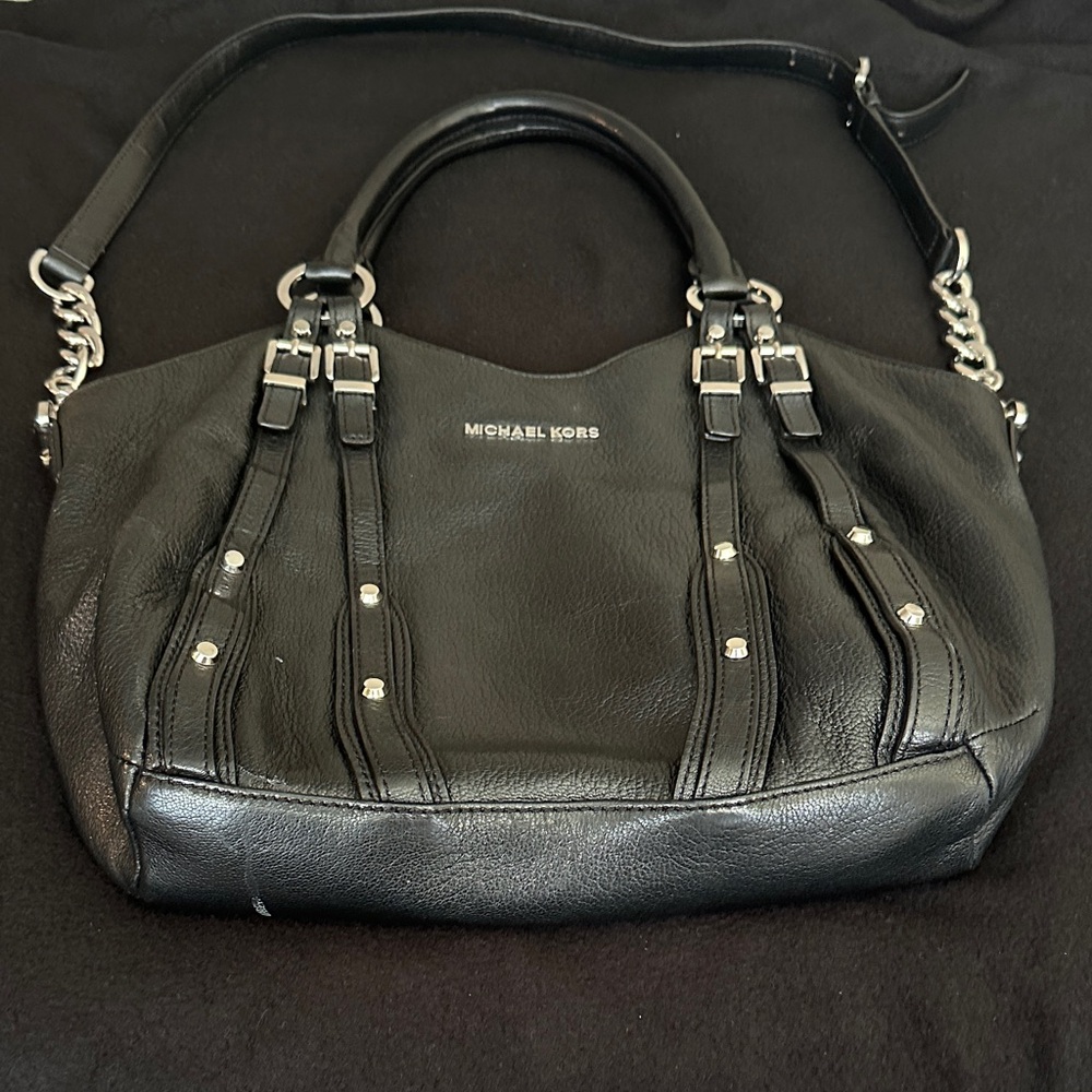 Michael Kors Black Leather Shoulder Bag